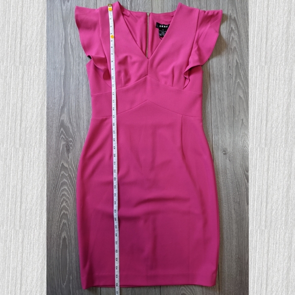 NWT DKNY Hot Pink Fitted Party Dress - Picture 5 of 7